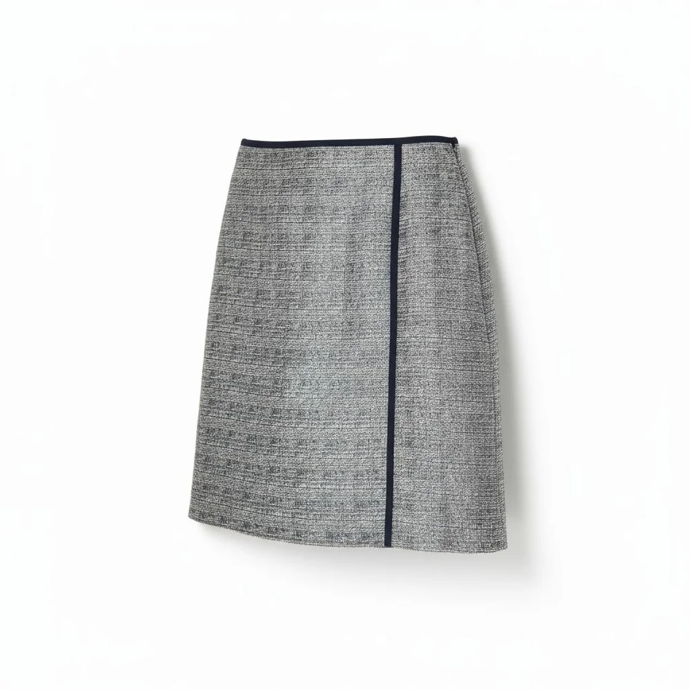 NWT Tory Burch Size 6 Tan & Blur Faux Wrap Jacquard Skirt! - Picture 3 of 15